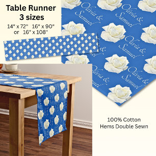 Chemin De Table Court Coureur de table Ajouter des noms Cobalt Blue Whit