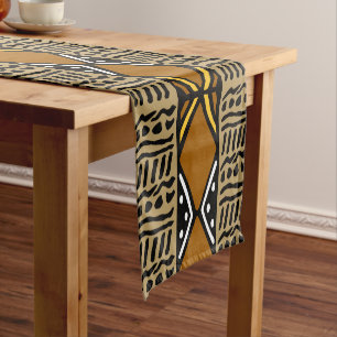 Chemin De Table Court Coureur de table Bogolan africain imprimé