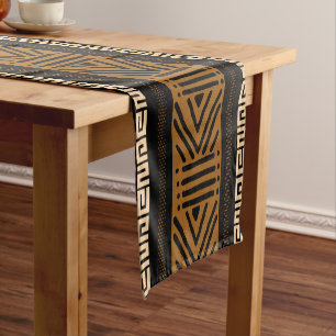 Chemin De Table Court Coureur de table Bogolan africain imprimé