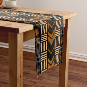 Chemin De Table Court Coureur de table Bogolan africain imprimé