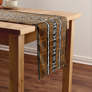 Chemin De Table Court Coureur de table Bogolan africain imprimé
