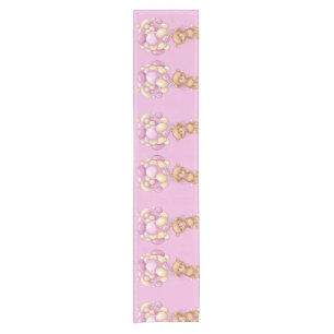 Chemin De Table Court Coureur de table courte rose de l'ours en peluche