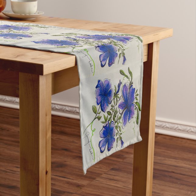 Chemin De Table Court Coureur de table de fleurs violettes (In Situ)