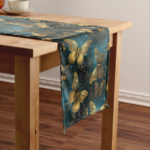 Chemin De Table Court Coureur de table de papillons d'or