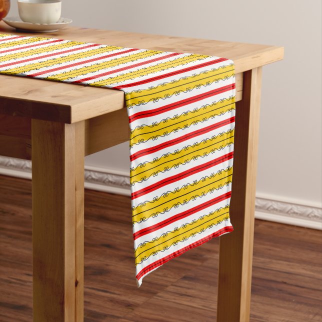 Chemin De Table Court Coureur de table espagnole Stripe (In Situ)