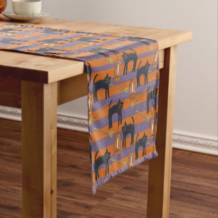 Chemin De Table Court Coureur de table Halloween, Chats noirs et Balais