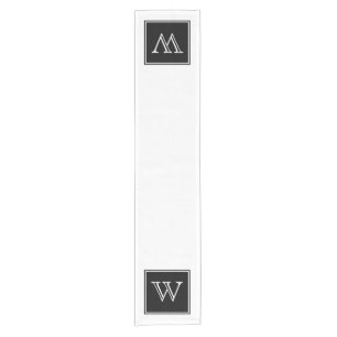 Chemin De Table Court Coureur de table Monogramme Carré noir