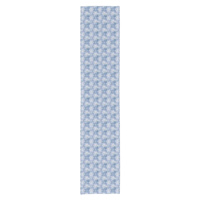 Chemin De Table Court Coureur de table motif de flocon bleu (Devant)