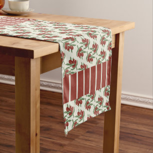 Chemin De Table Court Coureur de table Olives rouges et rayures