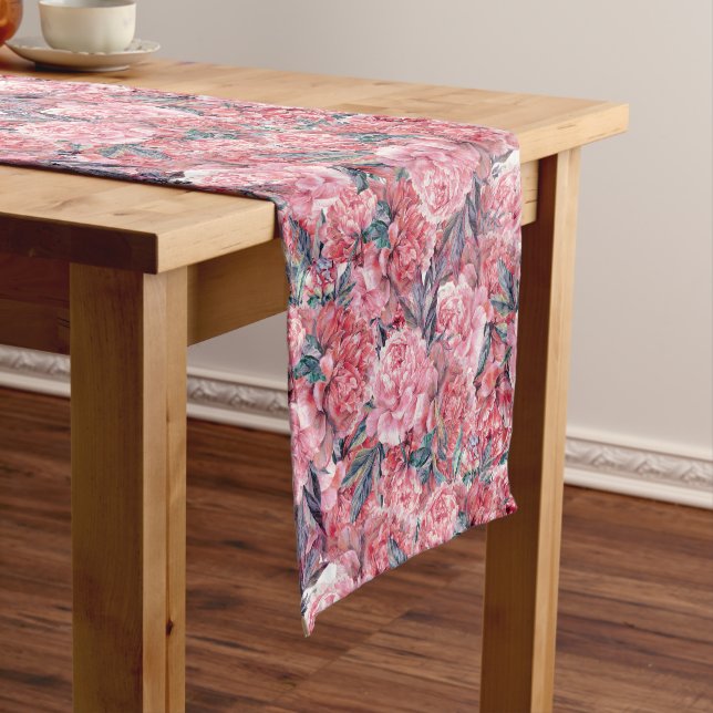 Chemin De Table Court Coureur de table Pink Peonies (In Situ)
