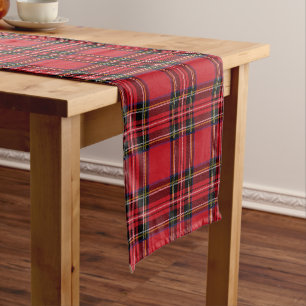 Chemin De Table Court Coureur de table rouge et noir Tartan Plaid 14" X