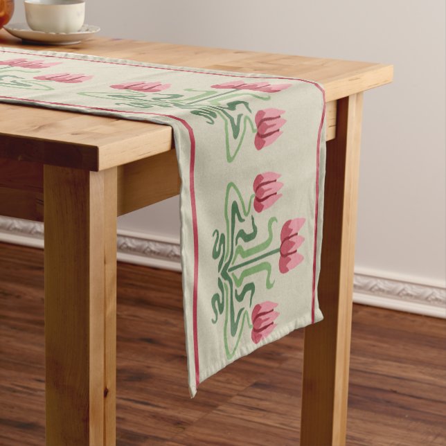 Chemin De Table Court Coureur de table Tulipes Art Nouveau (In Situ)