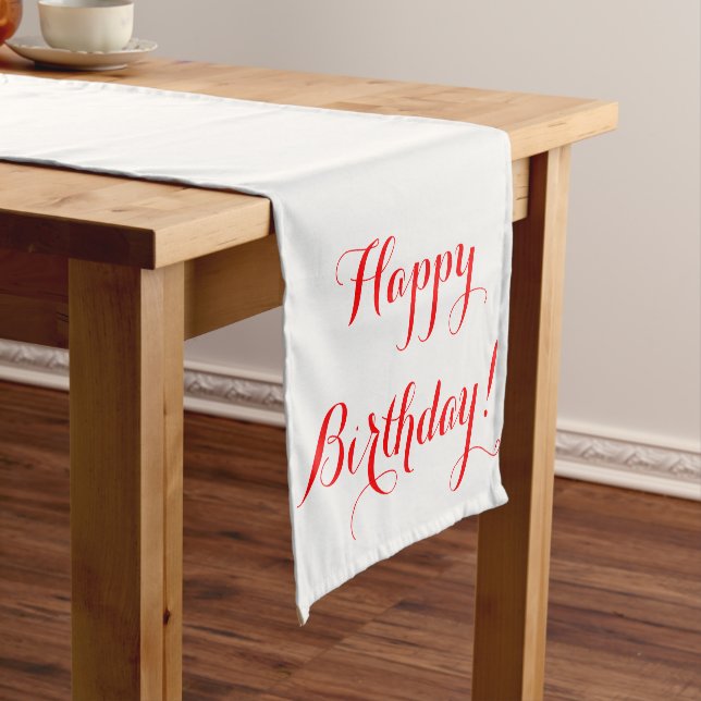 Chemin De Table Court Coureur de Tableau de joyeux anniversaire (In Situ)