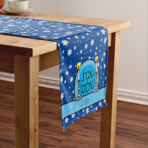 Chemin De Table Court Coureurs de table personnalisés Shabbat Shalom
