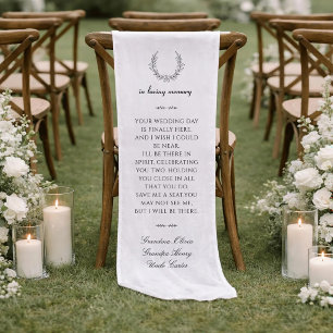 Chemin De Table Court Couronne de mariage bannière mémorielle en souveni