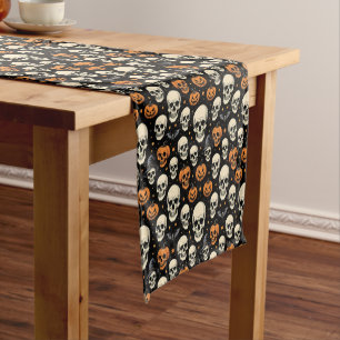 Chemin De Table Court Crânes pour Halloween