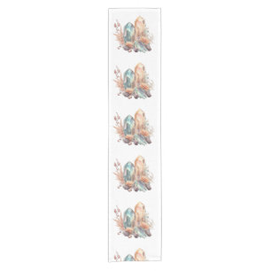 Chemin De Table Court Cristaux et Fleurs