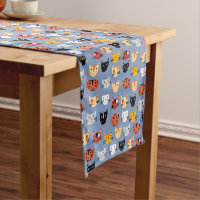 Cute Funny Kitty Chat Façades Motif Bleu