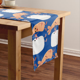 Chemin De Table Court Cute sushi riz crevettes amis dessin animé