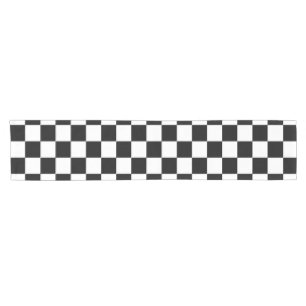 Chemin De Table Court Damier noir et blanc