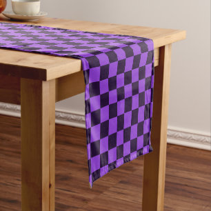 Chemin De Table Court Damier violet et lavande accrocheur