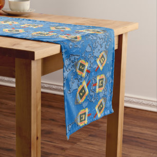 Chemin De Table Court Dancing Dreidels pour Hanoukka