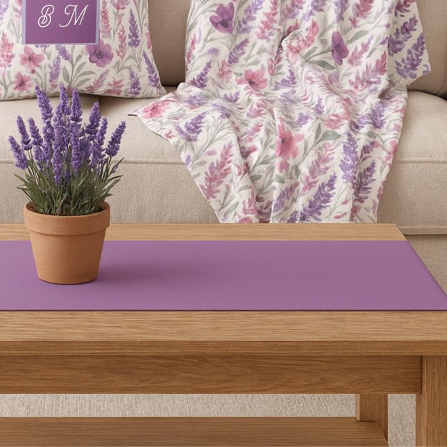 Chemin De Table Court Décor romantique lilas massif (Créateur téléchargé)