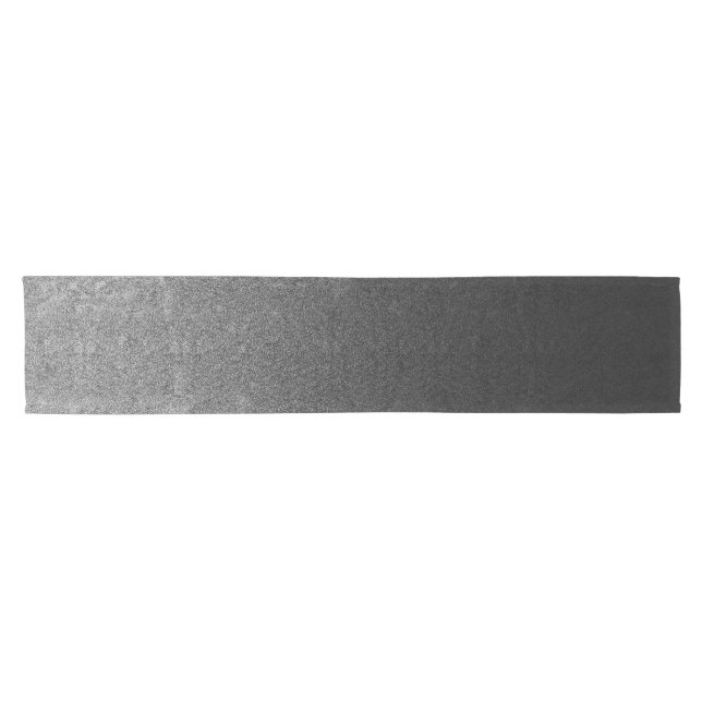 Chemin De Table Court Dégradé en argent et en Parties scintillant noire (Horizontal)