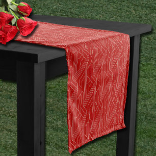 Chemin De Table Court Derby Day Party ivoire Motif rouge