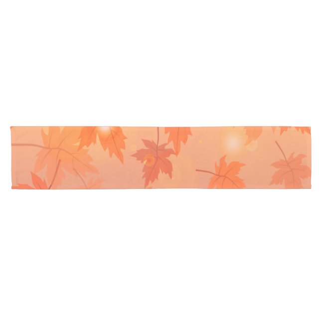 Chemin De Table Court Design d'automne avec feuilles d'érable et effet b (Horizontal)