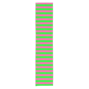 Chemin De Table Court Design de bandes rose et verte