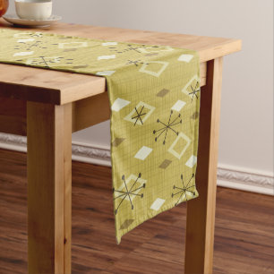 Chemin De Table Court Diamants modernes du milieu du siècle Jaune