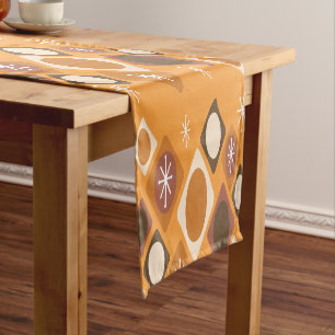 Chemin De Table Court Diamants Ovales Starburts Orange