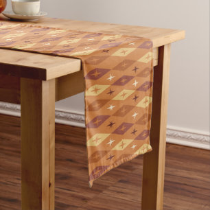 Chemin De Table Court Diamonds Stars Orange, 1950 atomique