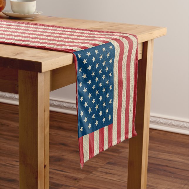 Chemin De Table Court Drapeau américain (In Situ)