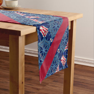 Chemin De Table Court Drapeau patriotique américain 4 juillet