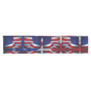 Chemin De Table Court Drapeau patriotique américain 4 juillet