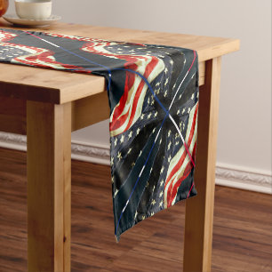 Chemin De Table Court Drapeau patriotique américain 4 juillet