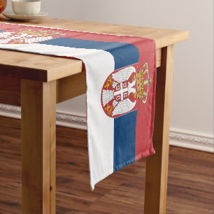 Chemin De Table Court Drapeau serbe & Serbie mode maison / fans de sport