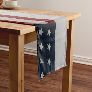 Chemin De Table Court Drapeau Stars & Stripes 4th July USA