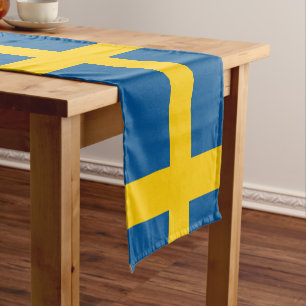 Chemin De Table Court Drapeau suédois & Voyage Suède, fans de vacances/s