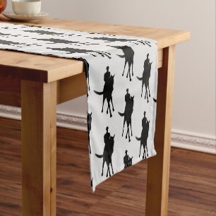 Chemin De Table Court Dressage Cheval Et Rider Silhouette
