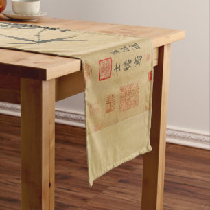 Chemin De Table Court Dynastie chinoise Ming Lavage à l'encre de bambou