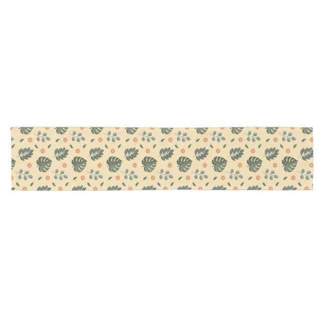 Chemin De Table Court Elegant Cream Sage Green Botanical (Horizontal)