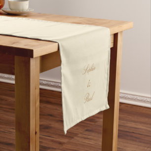 Chemin De Table Court Elégant crème Beige Mariage Coureur de table