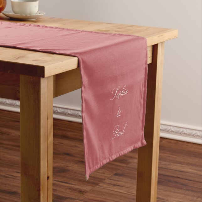 Chemin De Table Court Elégant Rose rose Mariage Dusty Runner (In Situ)