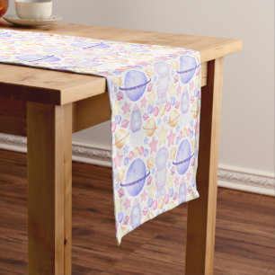 Chemin De Table Court Enfants mignons Astronaut spatial rose