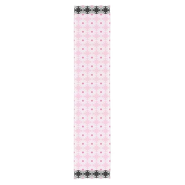 Chemin De Table Court Faisceaux français rose noir et joli blanc (Devant)