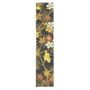 Chemin De Table Court Feuilles d'automne japonaises Antique botanique