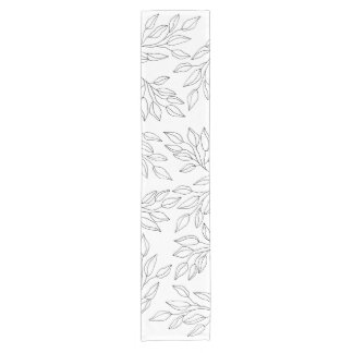 Chemin De Table Court Feuilles noirs et blancs modernes